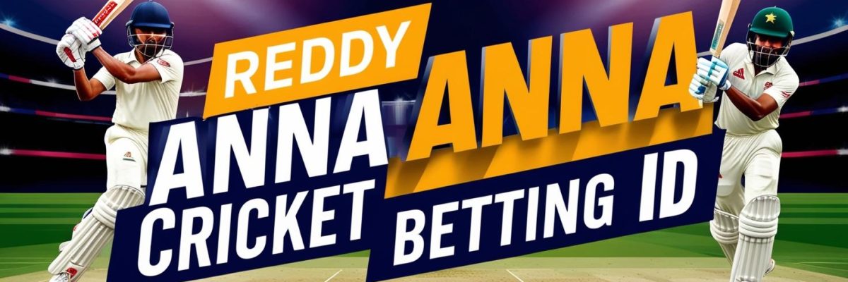 Creat website bannner, size 1200_200 , Background image play cricket , Text- Reddy Anna Cricket betting ID Creat website bannner, size 1200_200 , Background image play cricket , Text- Reddy Anna Cricket betting ID